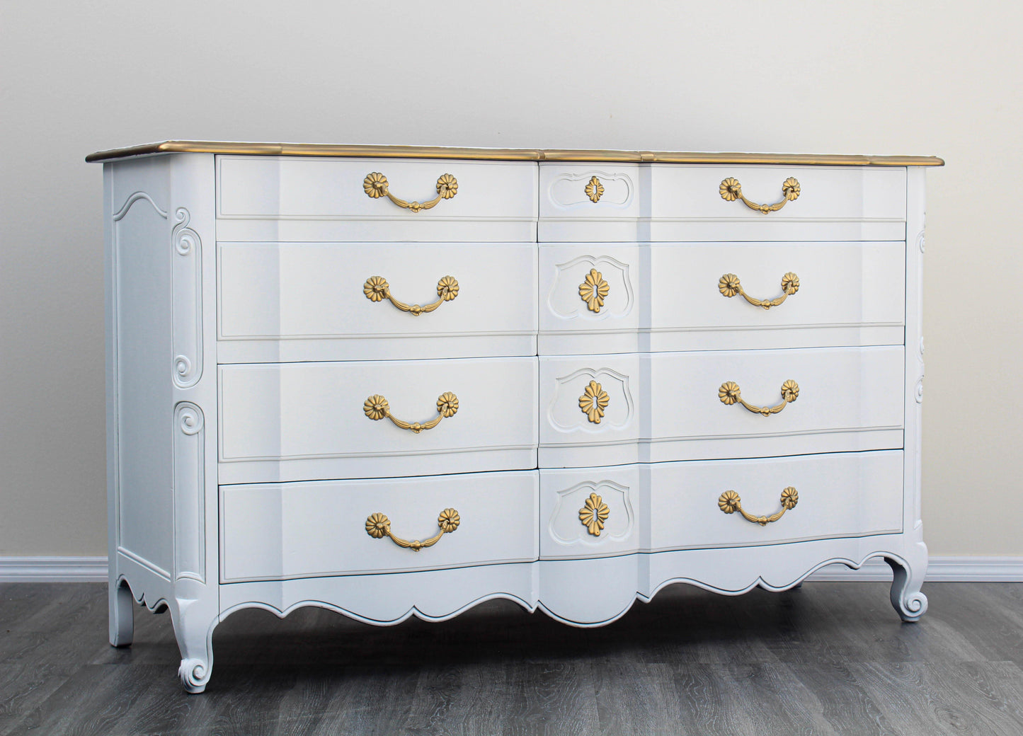 1970's French Provincial White Dresser by John Widdicomb