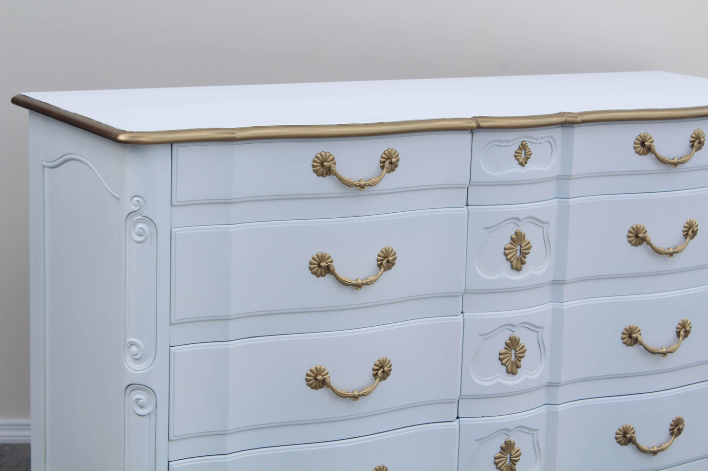 1970's French Provincial White Dresser by John Widdicomb