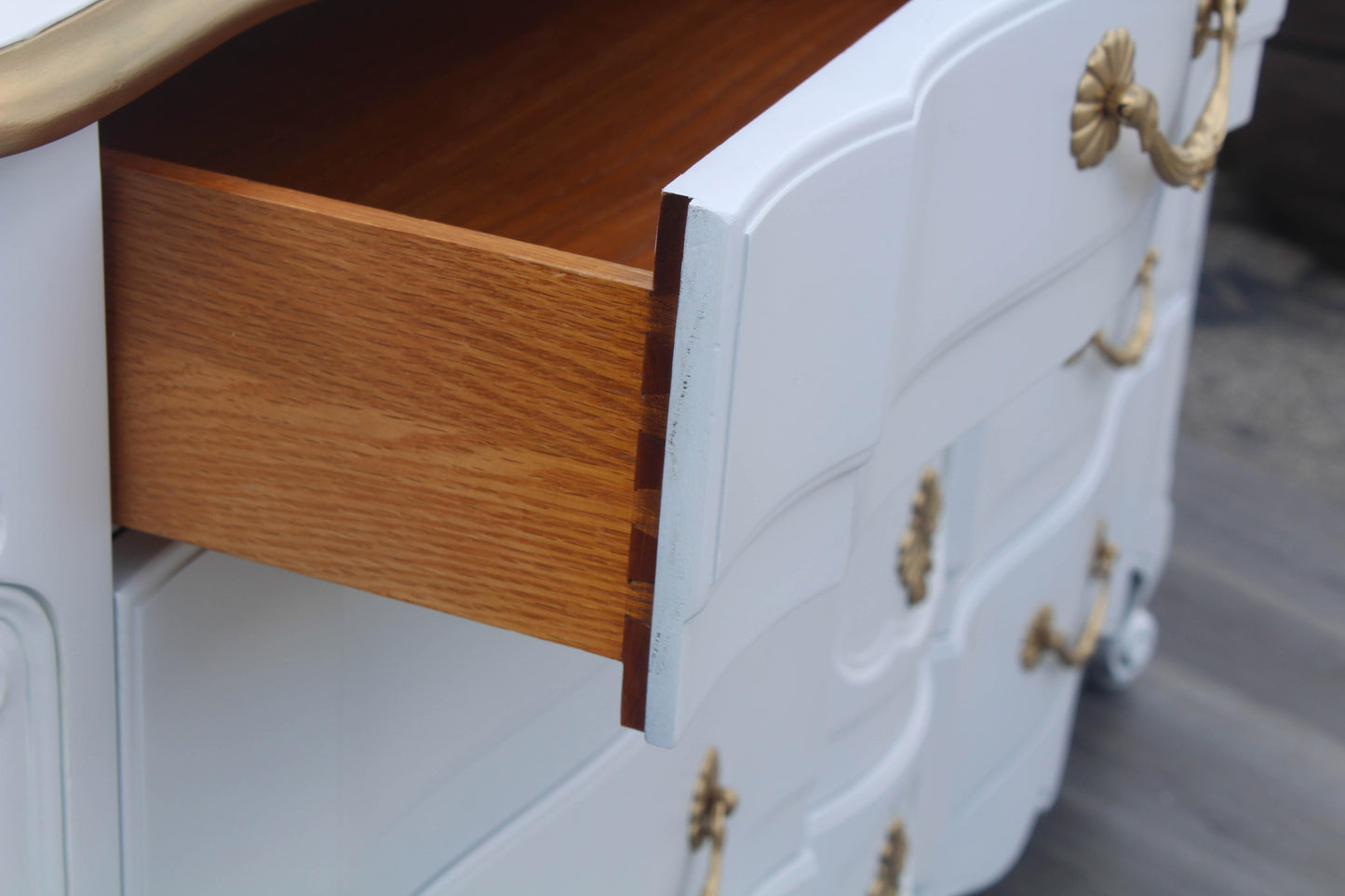 1970's French Provincial White Dresser by John Widdicomb