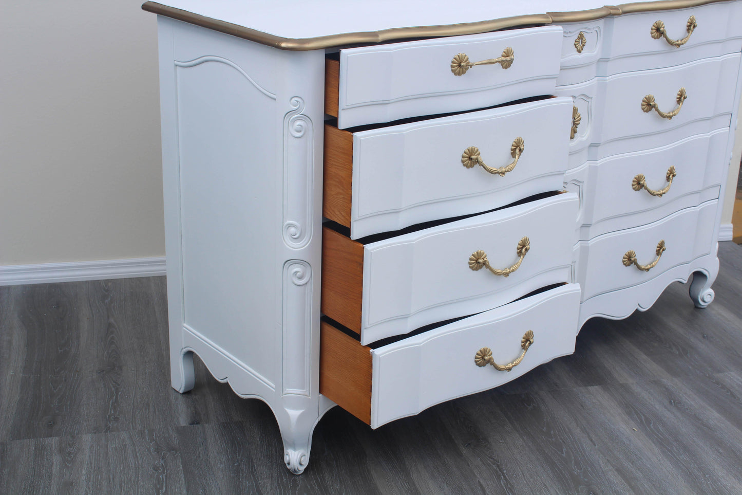 1970's French Provincial White Dresser by John Widdicomb