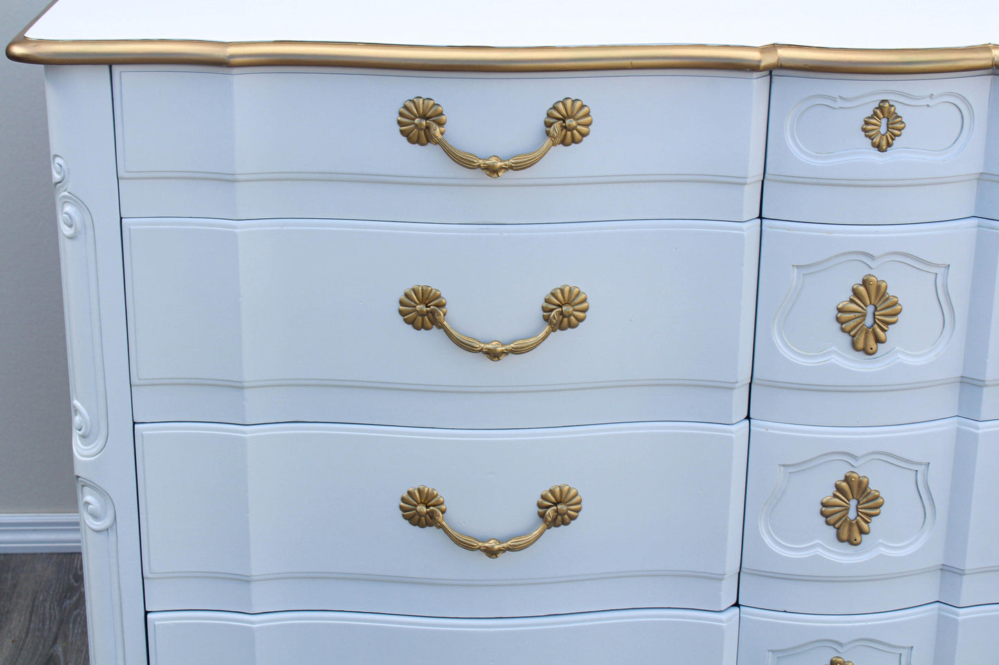 1970's French Provincial White Dresser by John Widdicomb