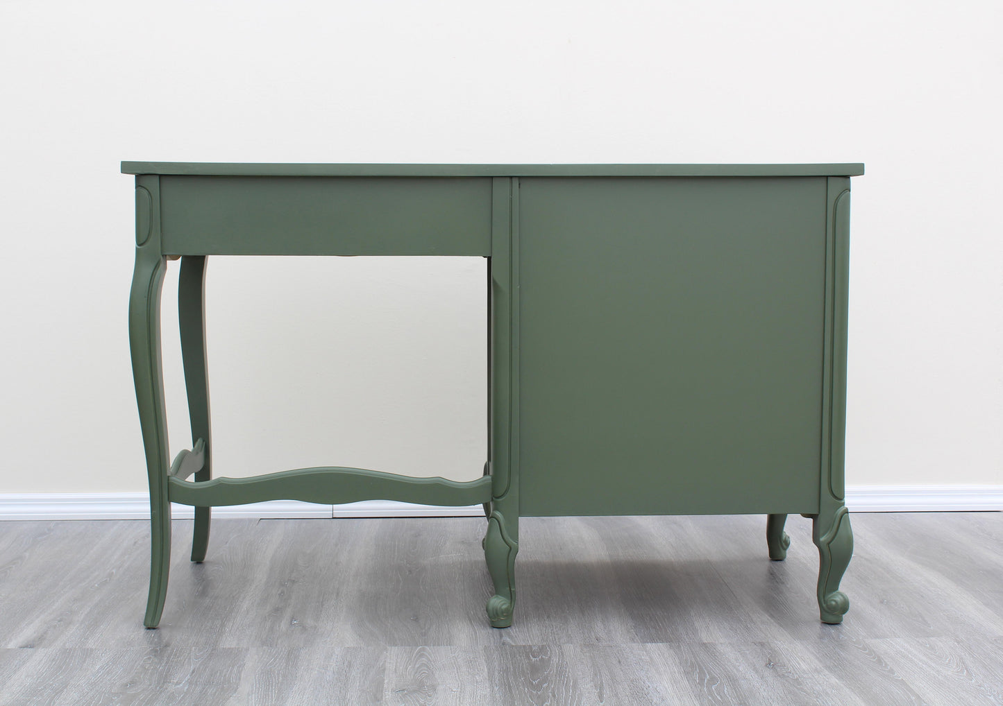 1970's French Style Green Desk of Four Drawers