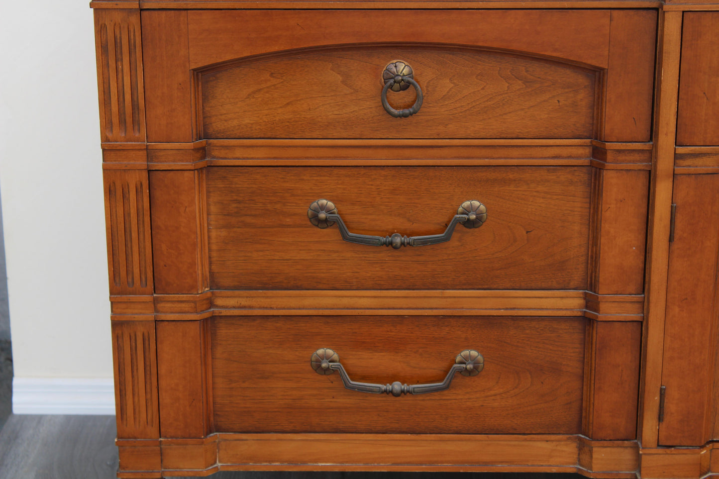 1970s Mid-Century Walnut Dresser of Nine Drawers