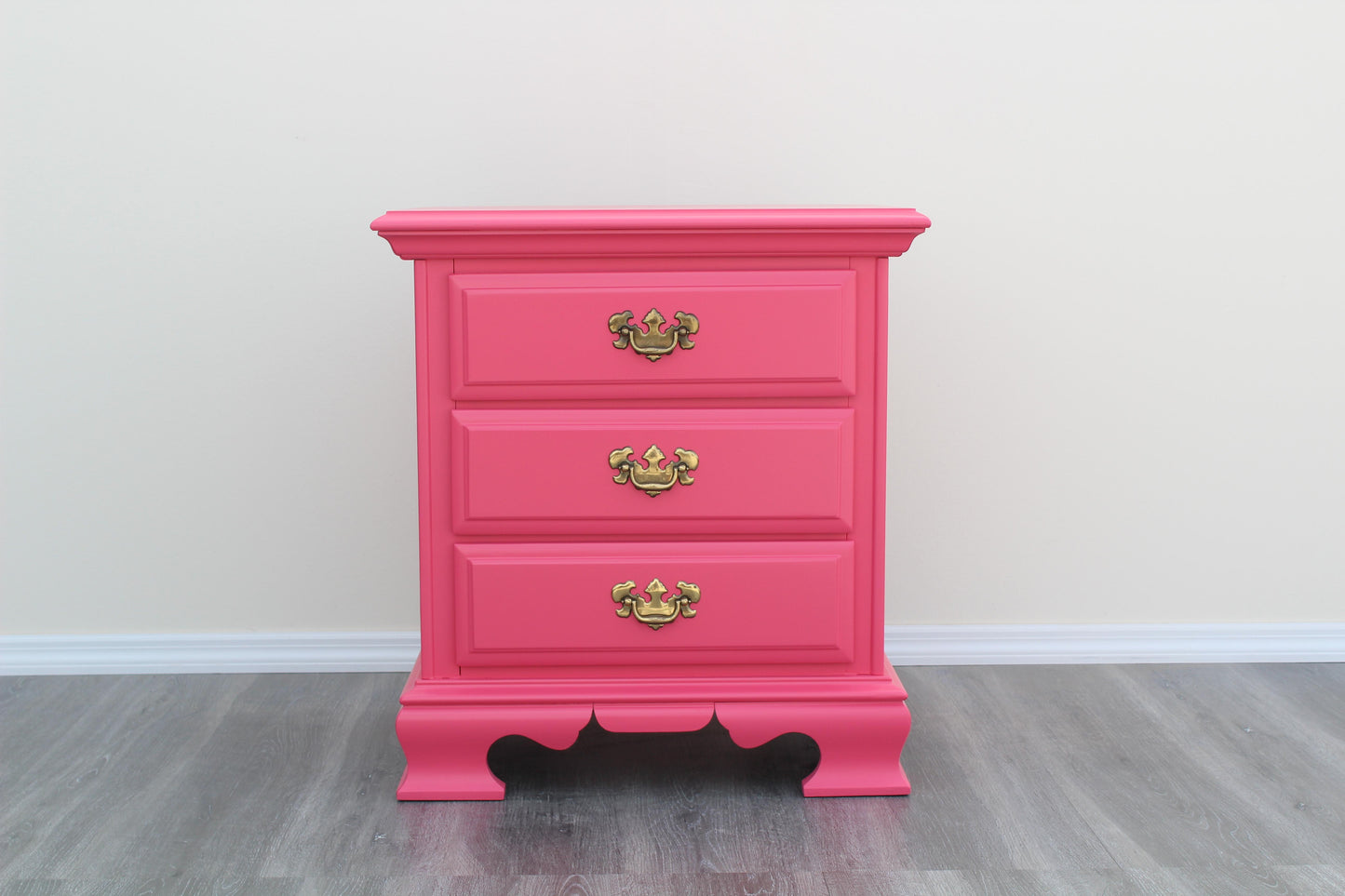 1970's Pair of Coral Pink Nightstands by Dixie