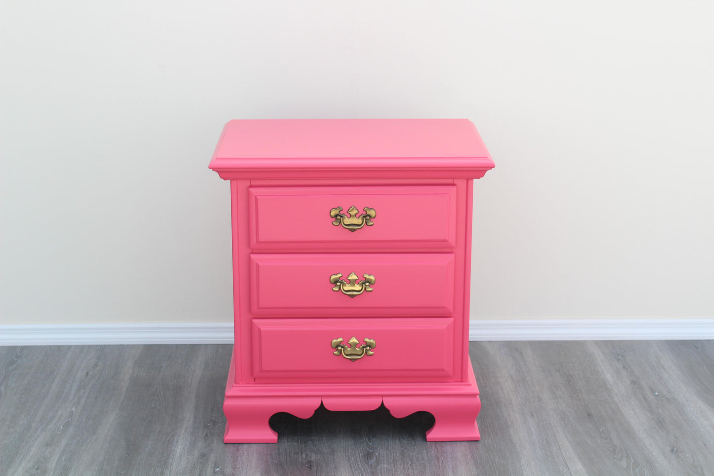 1970's Pair of Coral Pink Nightstands by Dixie