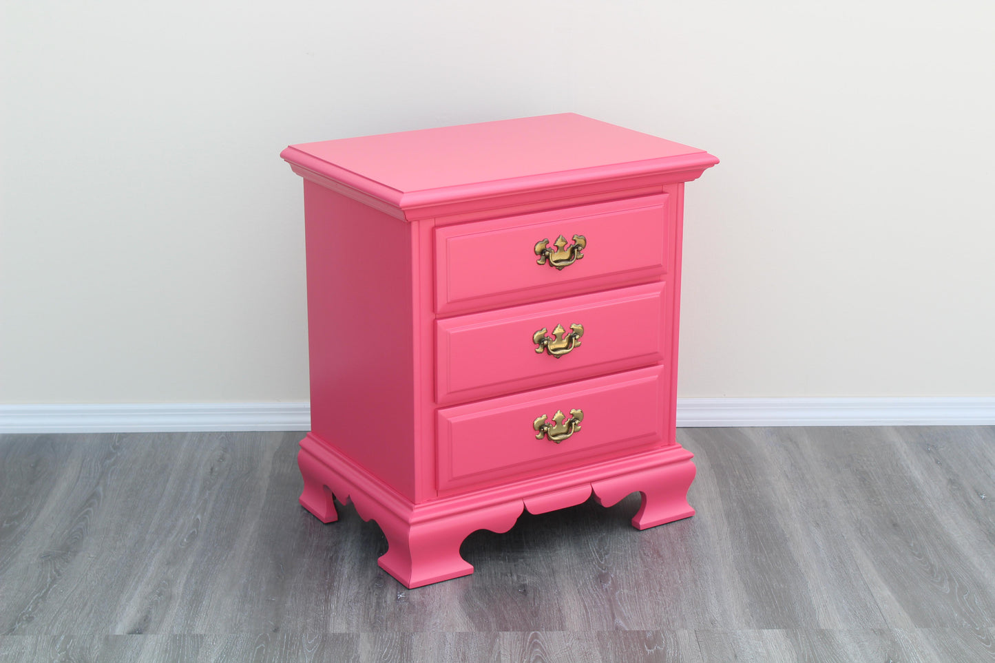 1970's Pair of Coral Pink Nightstands by Dixie