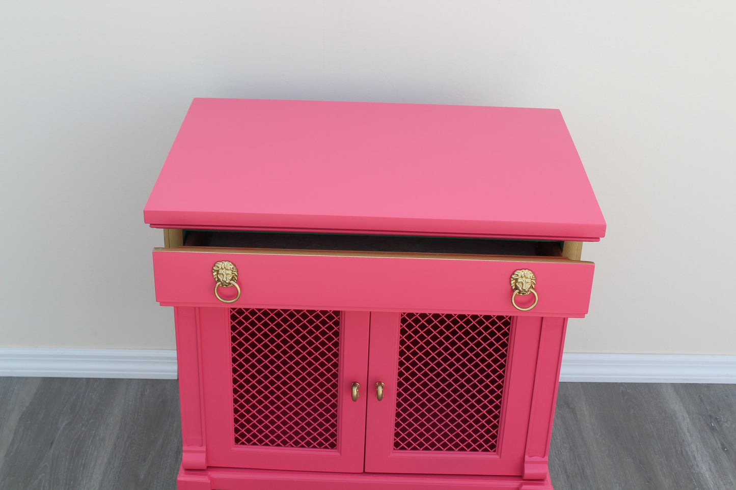 1970s Pair of Mid-Century Coral Pink Nightstands