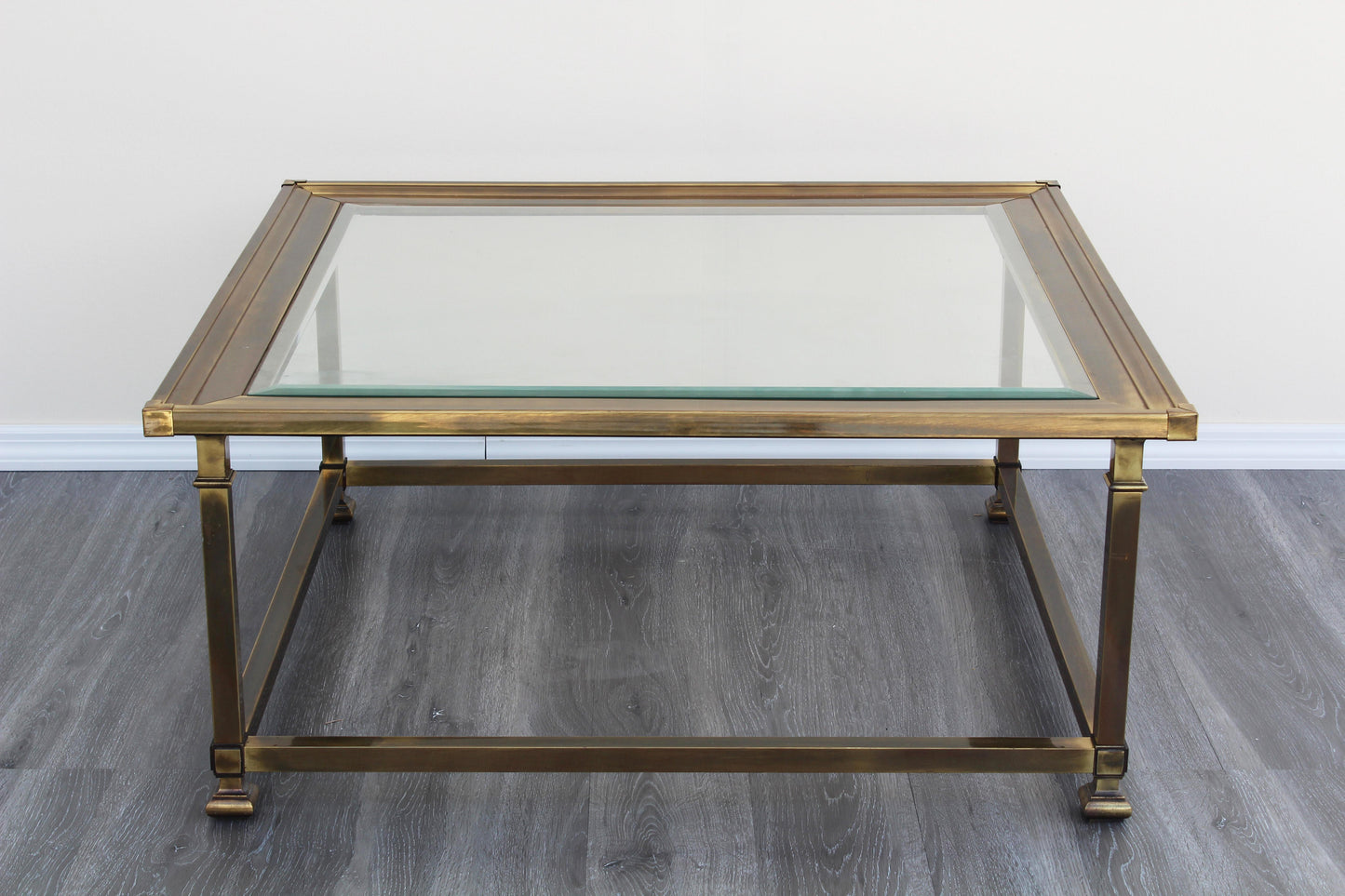 1970's Solid Brass Mastercraft Coffee Table With Glass Top