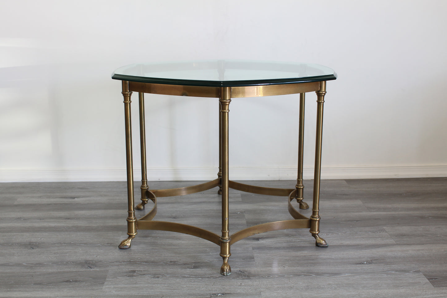 Vintage Brass Rams Hoof Side Table