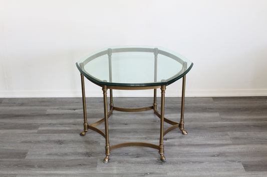 Vintage Brass Rams Hoof Side Table