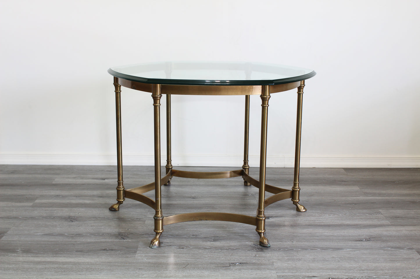 Vintage Brass Rams Hoof Side Table