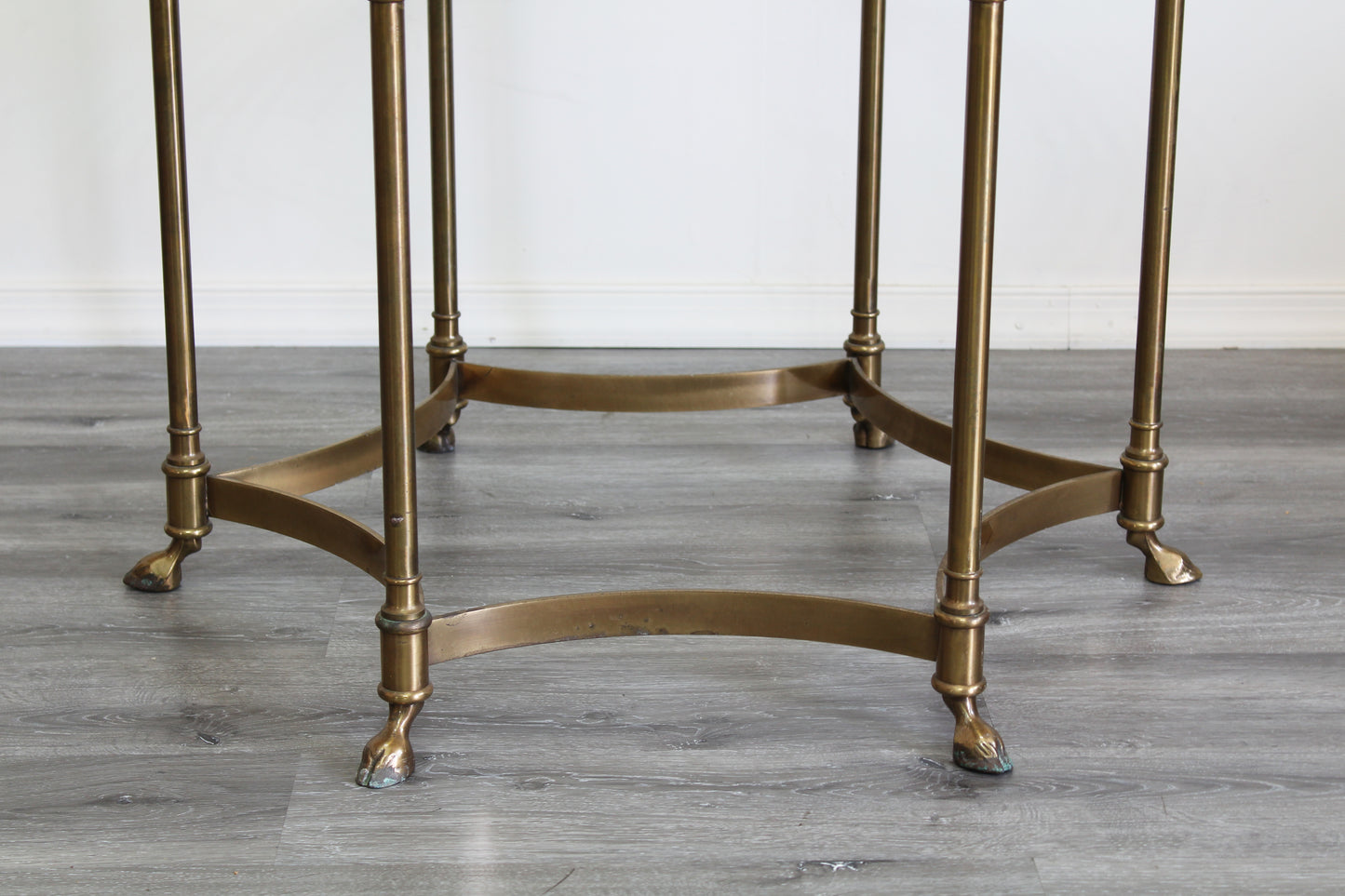 Vintage Brass Rams Hoof Side Table