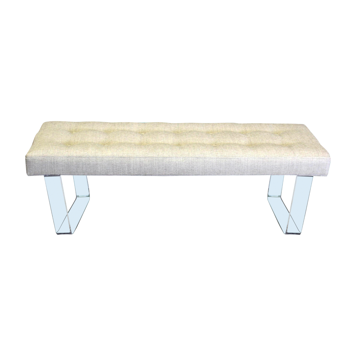 60 Inches Infinity Style Chenille & Lucite Bench