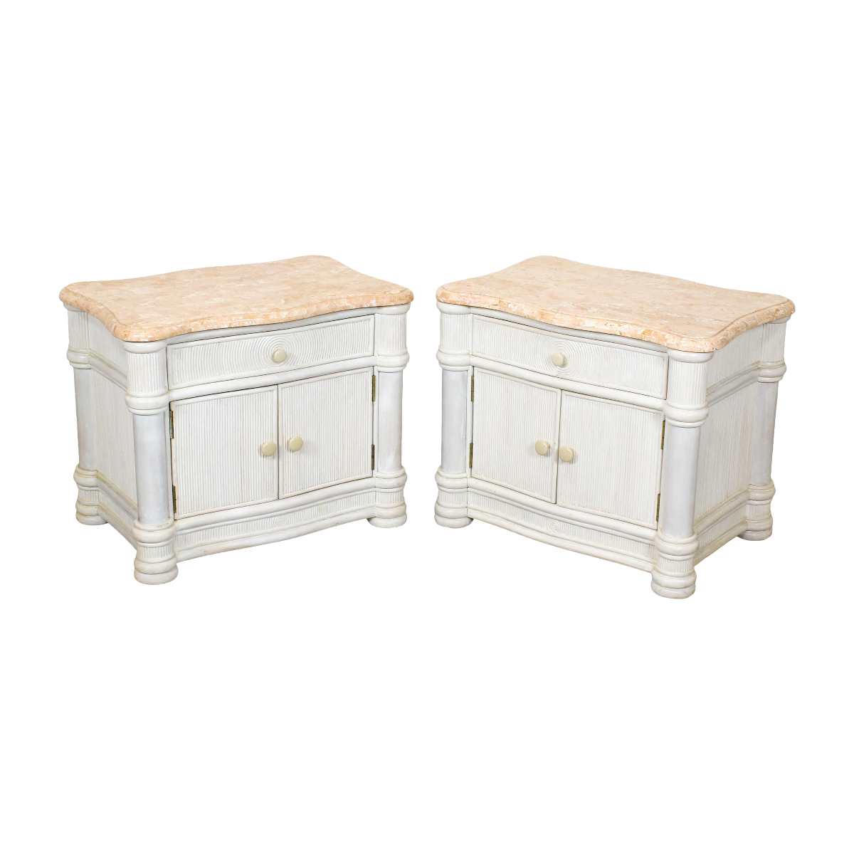 Mid Century Reed Nightstand, Tessellated Top Nightstands, Hampton's Palm Beach Nightstands