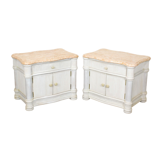 Mid Century Reed Nightstand, Tessellated Top Nightstands, Hampton's Palm Beach Nightstands