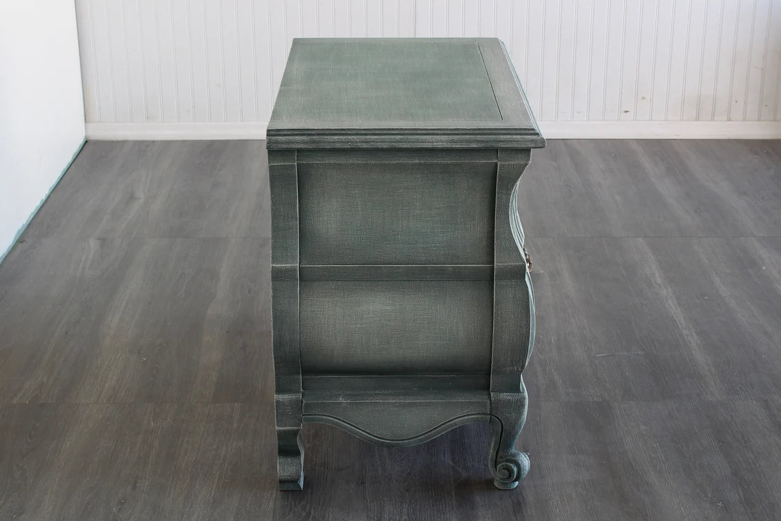 Pair of Vintage Bombay Style Green Nightstands