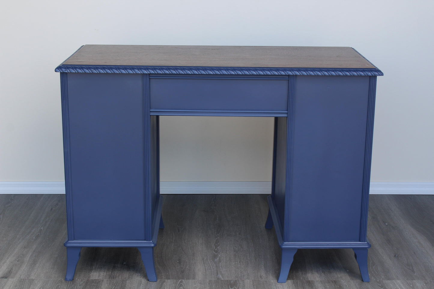 Late 20th Century Double Pedestal Blue Desk