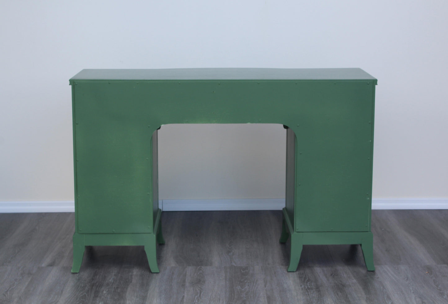 Late 20th Century Double Pedestal Seven Drawers Green Desk