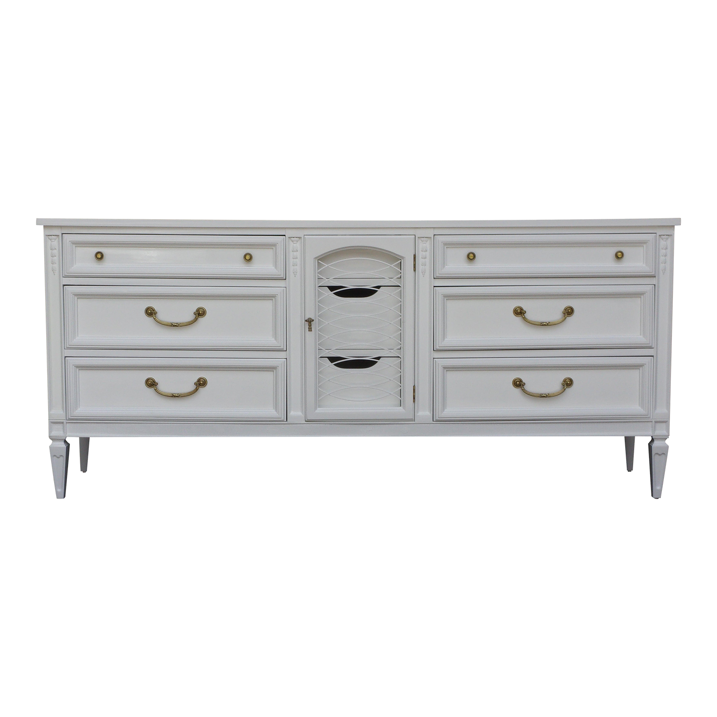 Late 20th Century Mid-Century Neoclassical Style White Dresser