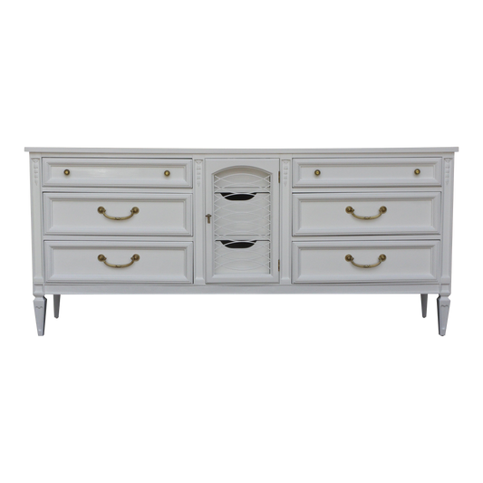 Late 20th Century Mid-Century Neoclassical Style White Dresser