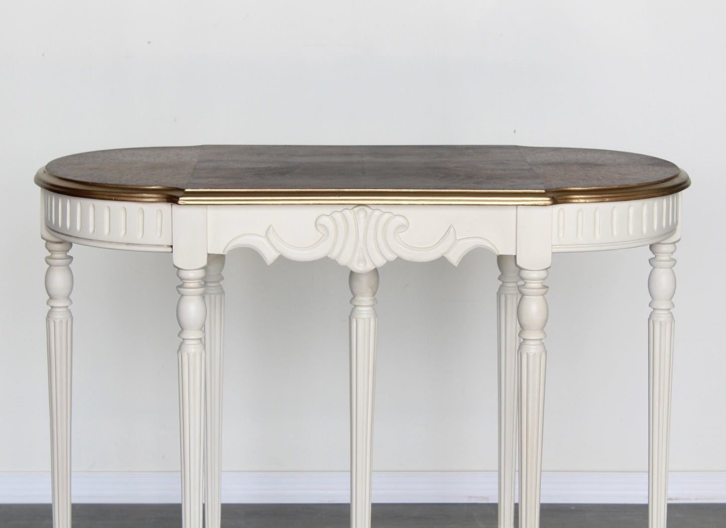 Late 20th Century Vintage Neoclassical Style Console Table With Walnut Top