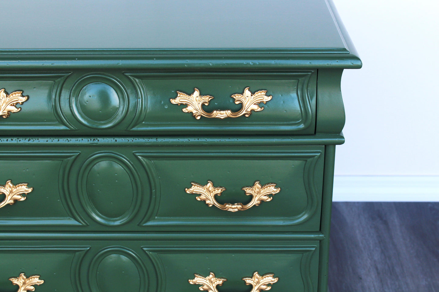 Late 20th Provincial Style Green Nightstands, a Pair