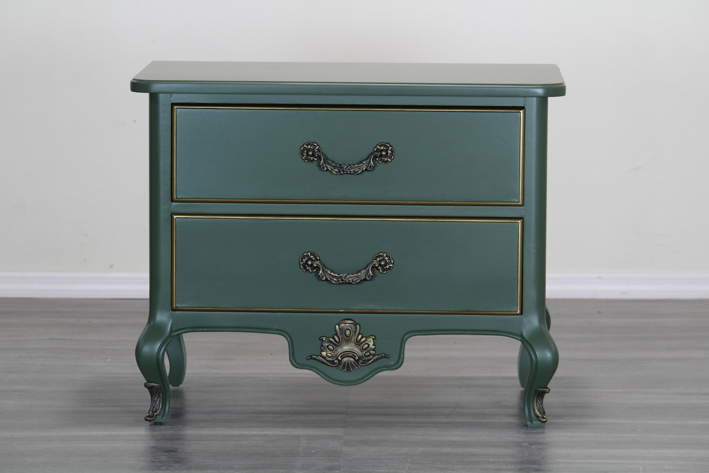 Mid Century Green Nightstands, a Pair