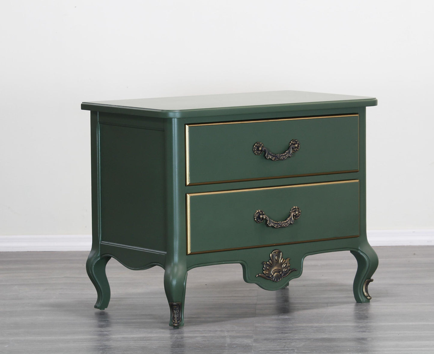 Mid Century Green Nightstands, a Pair