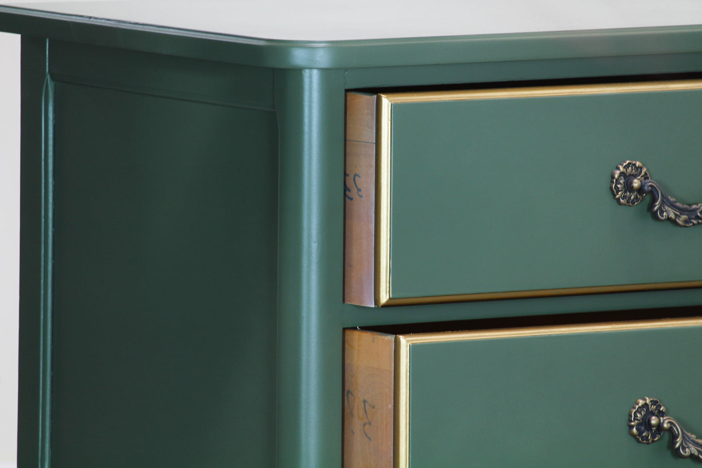 Mid Century Green Nightstands, a Pair