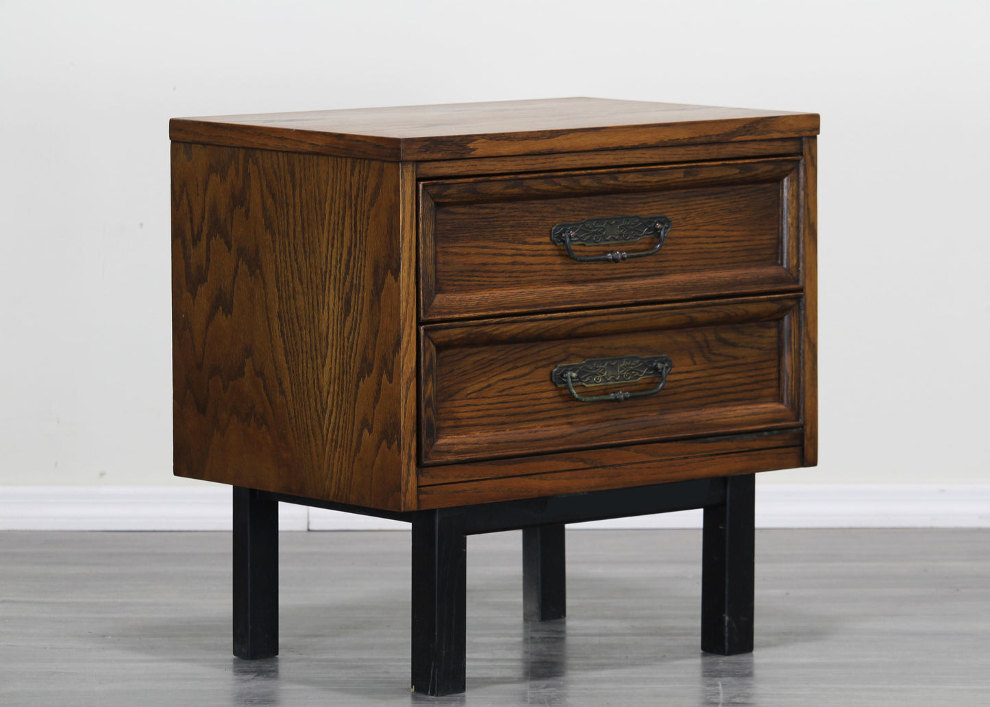 Mid Century Modern Walnut Nightstands, a Pair