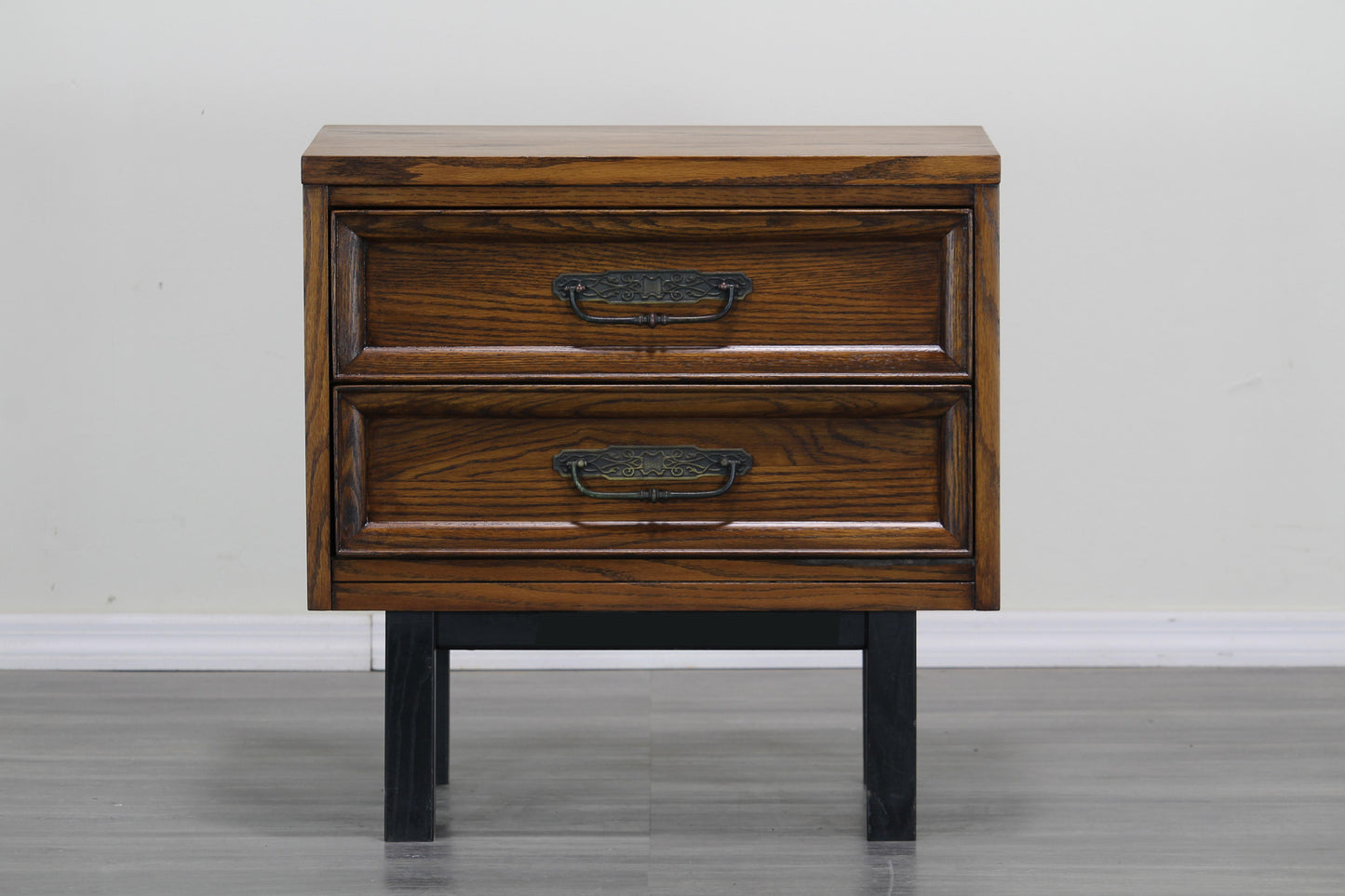 Mid Century Modern Walnut Nightstands, a Pair