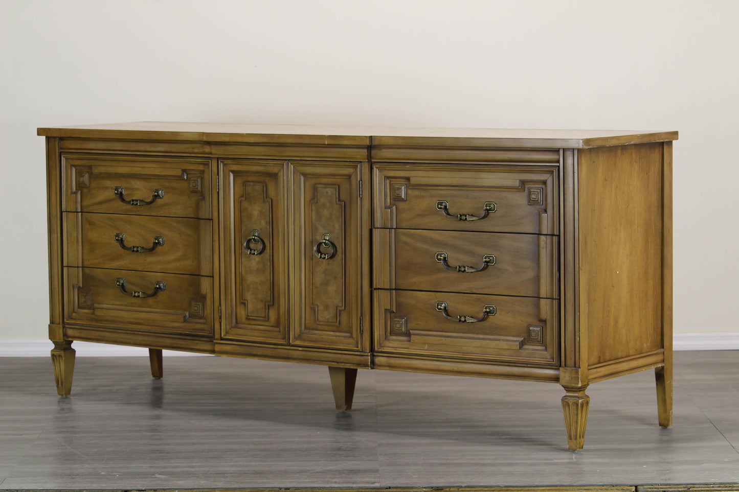 Mid Century Walnut Dresser Dresser of Nine Drawers