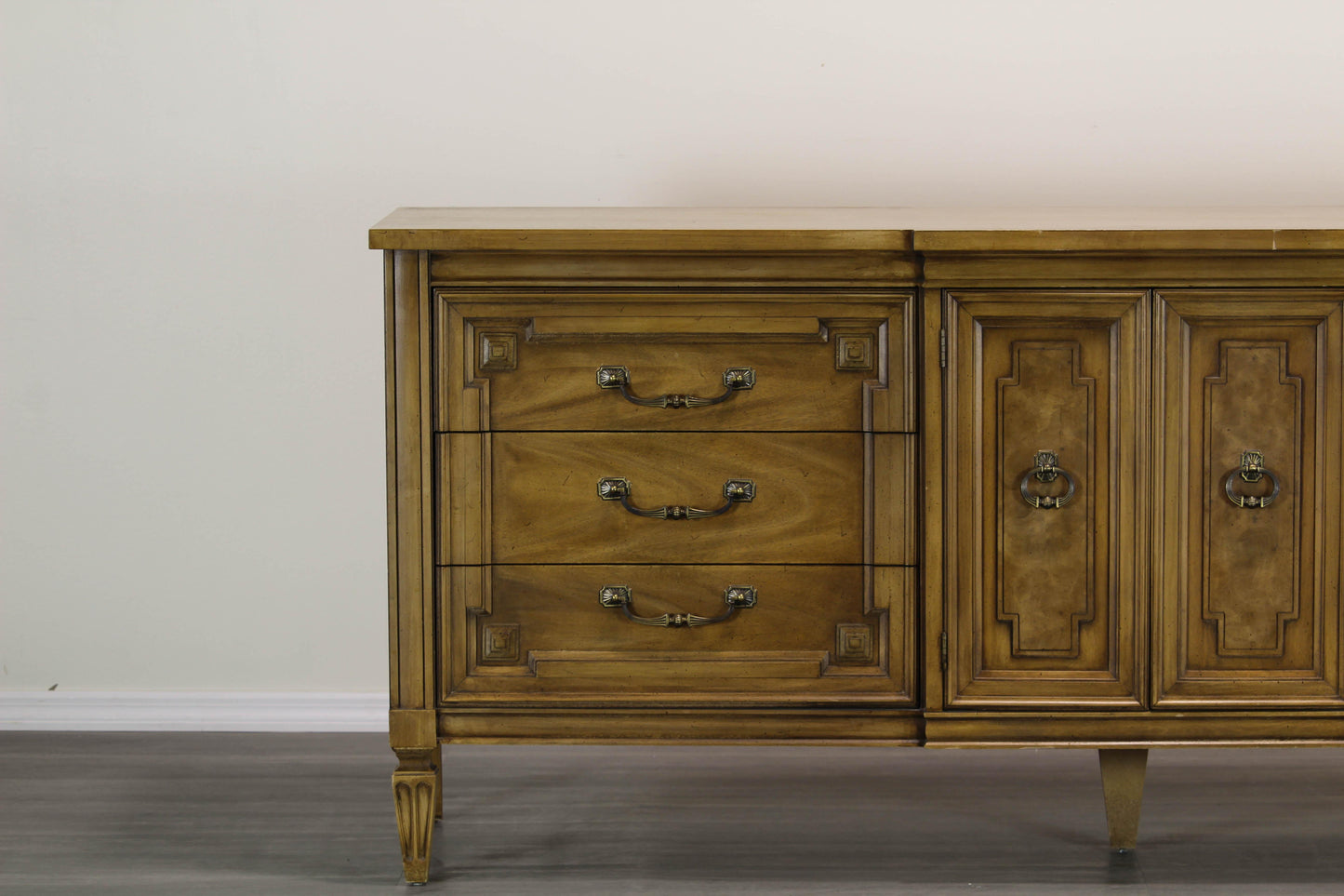 Mid Century Walnut Dresser Dresser of Nine Drawers