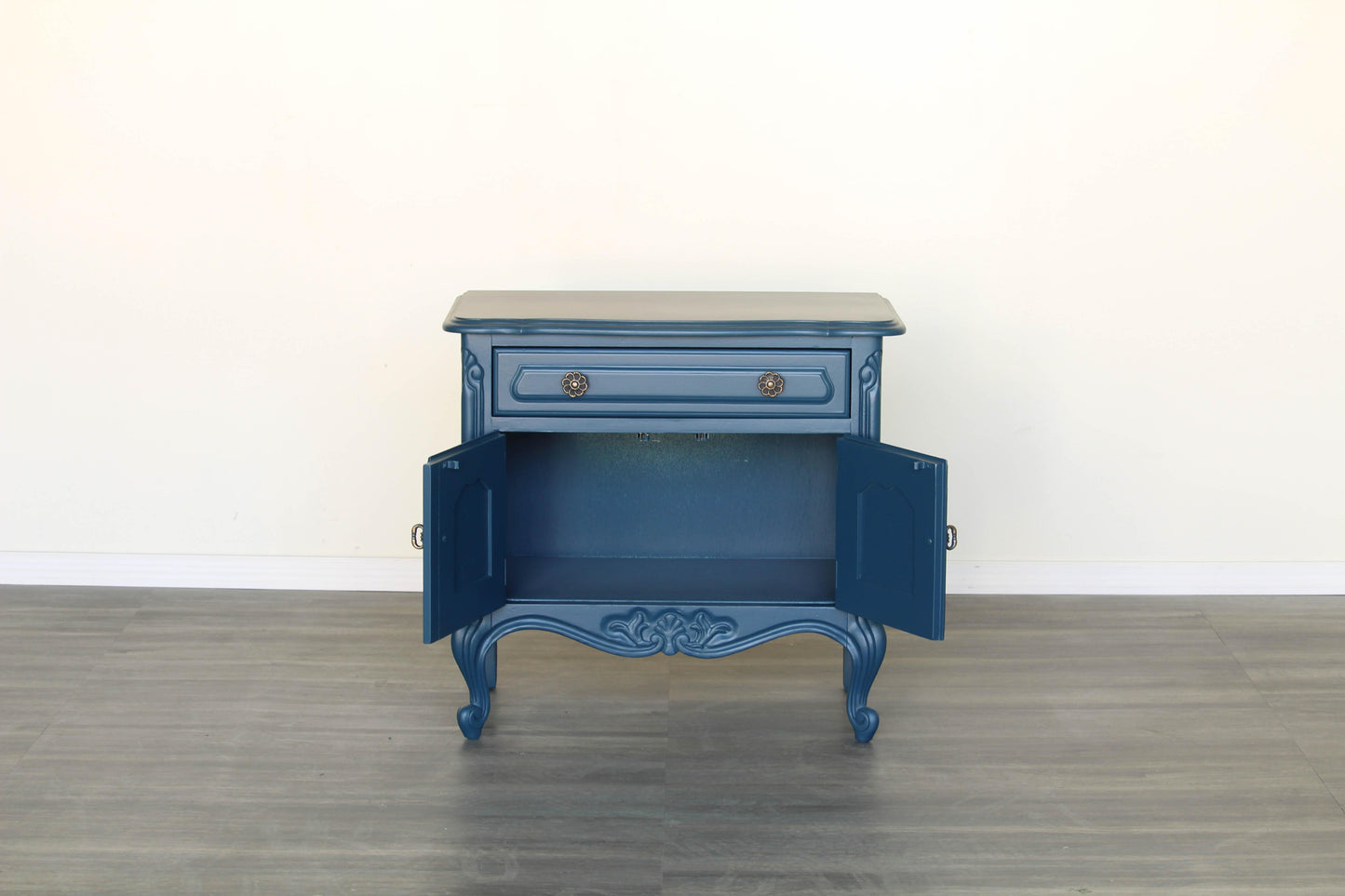 Pair of Mid Century Blue Nightstands