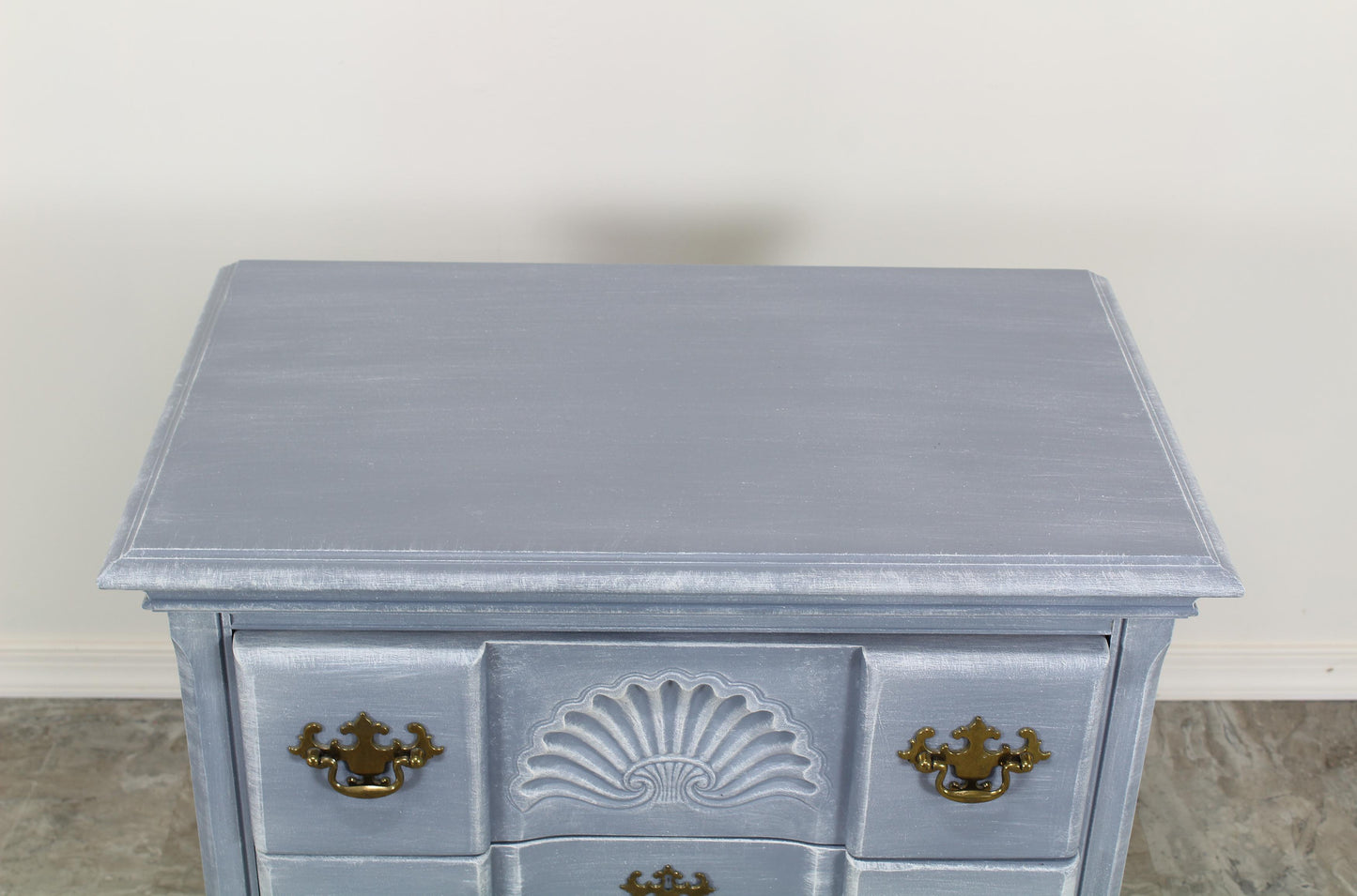 Vintage Chippendale Style Gray Nightstand