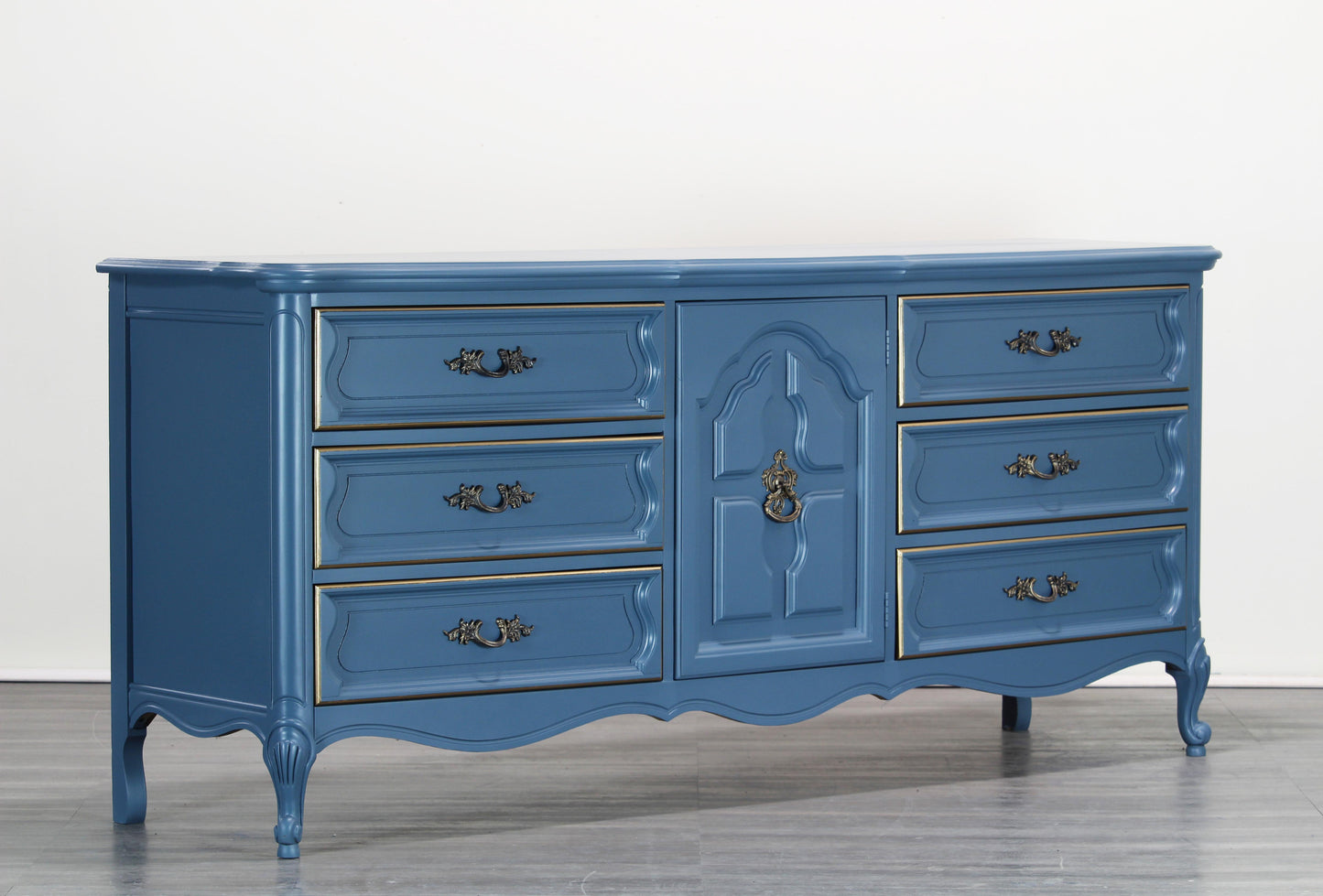 Vintage French Provincial Blue Dresser