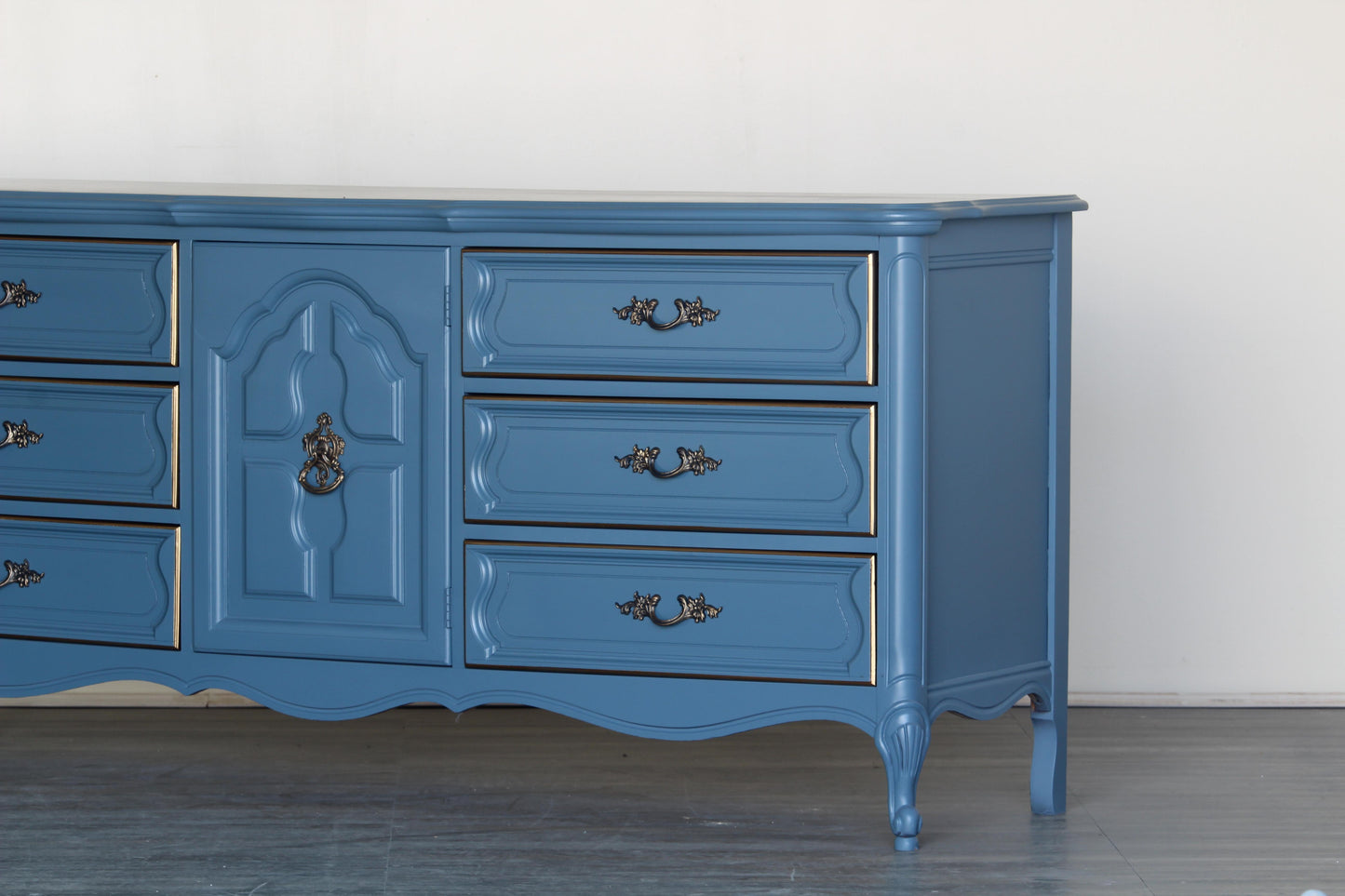 Vintage French Provincial Blue Dresser