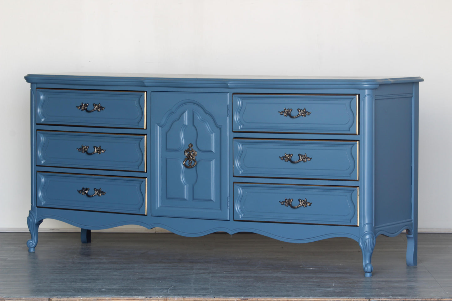 Vintage French Provincial Blue Dresser