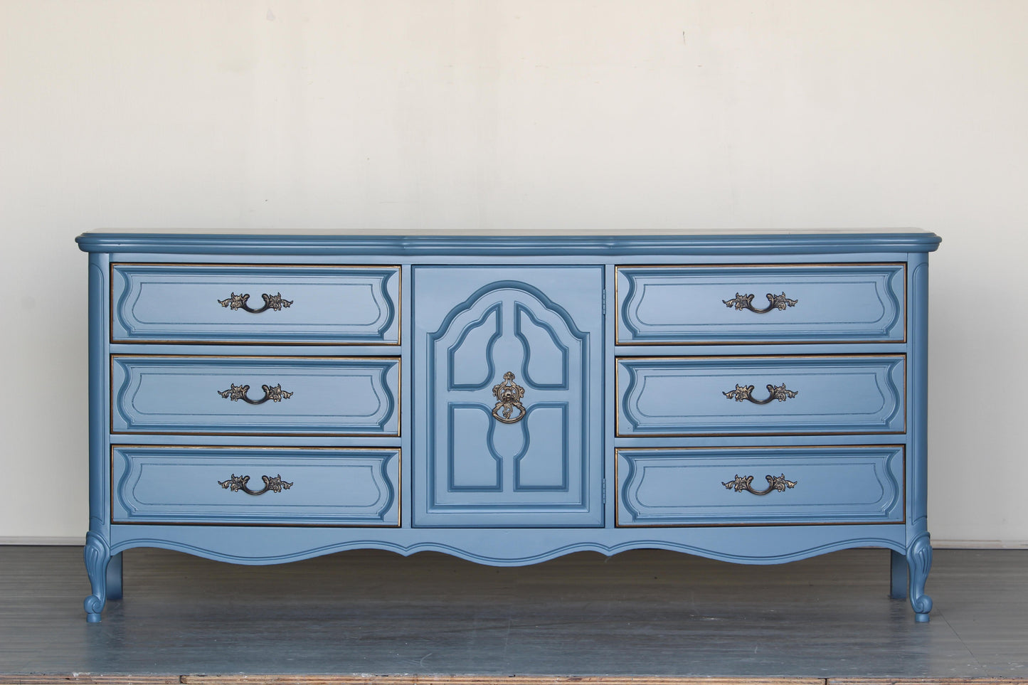 Vintage French Provincial Blue Dresser