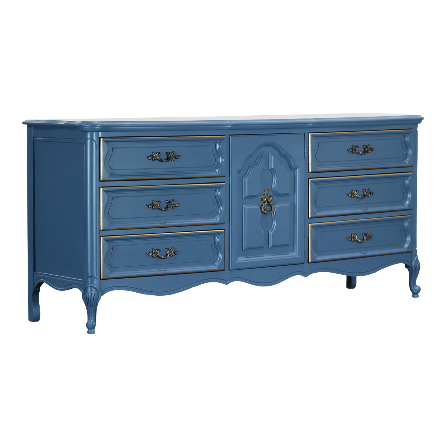 Vintage French Provincial Blue Dresser