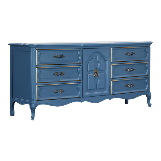 Vintage French Provincial Blue Dresser