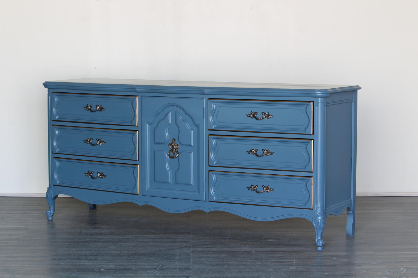 Vintage French Provincial Blue Dresser