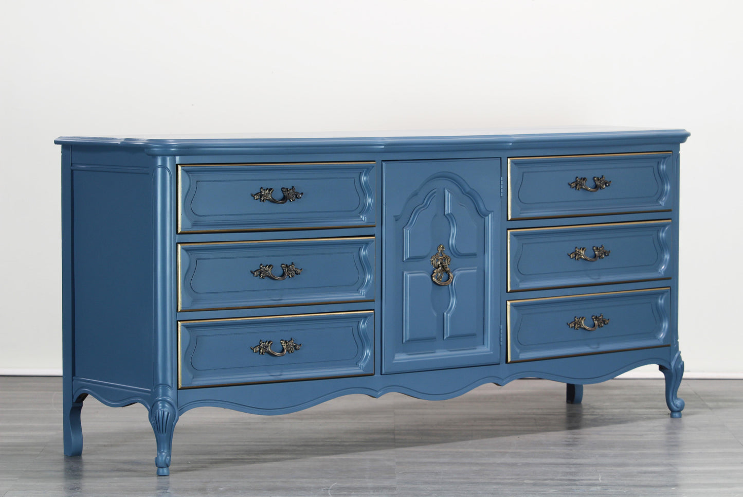 Vintage French Provincial Blue Dresser