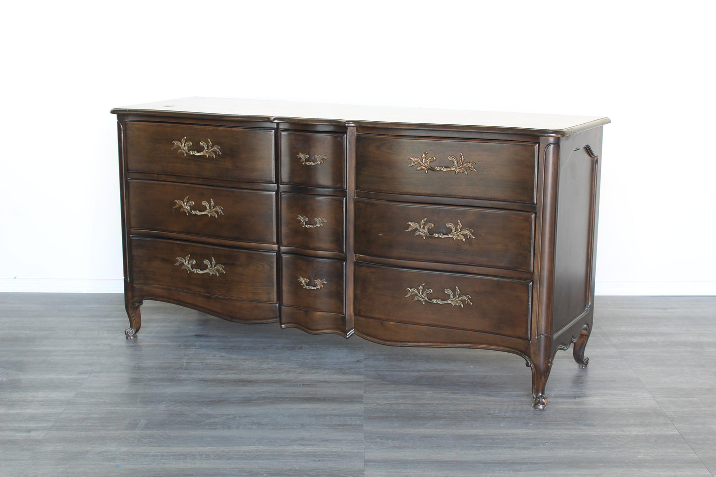 Vintage French Provincial Dresser of Nine Drawers