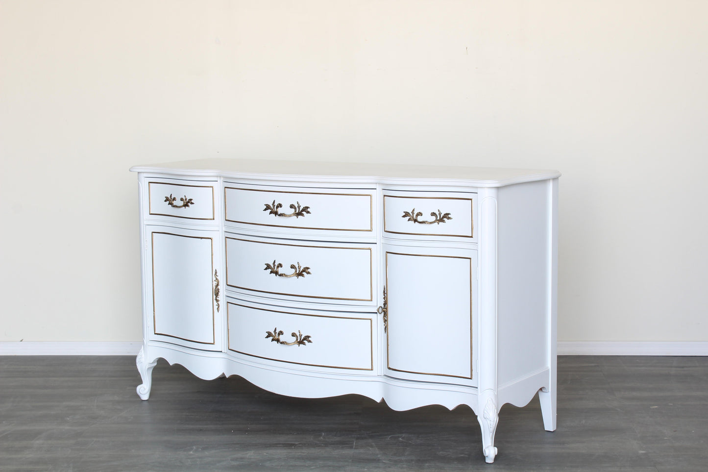 Vintage French Provincial White Cabinet