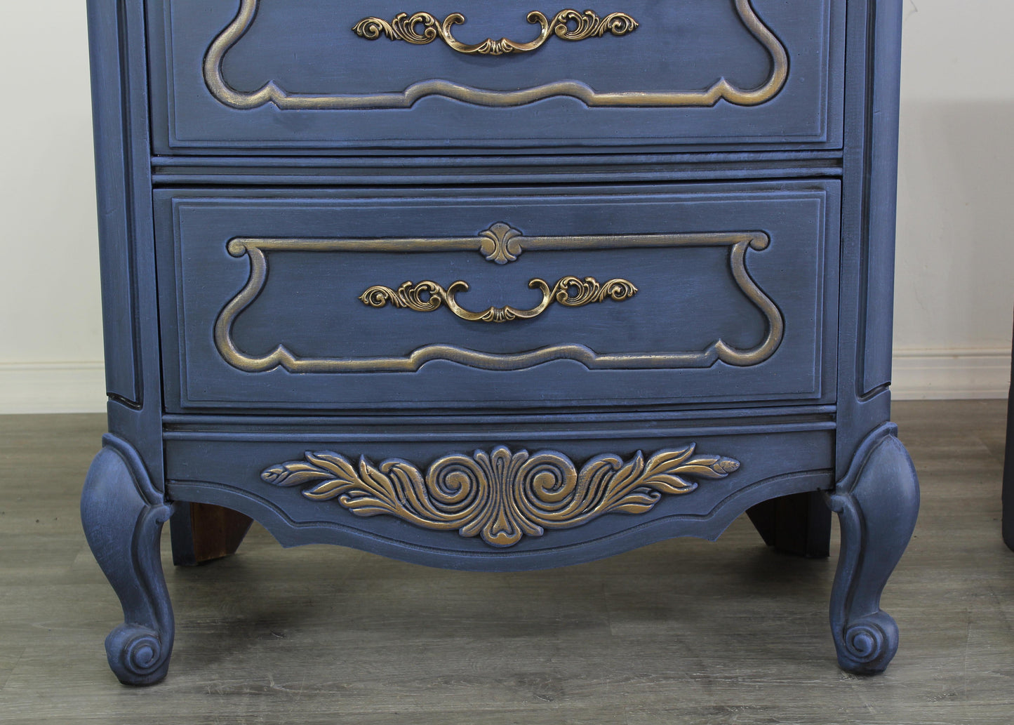 Vintage French Style Blue Nightstands, a Pair