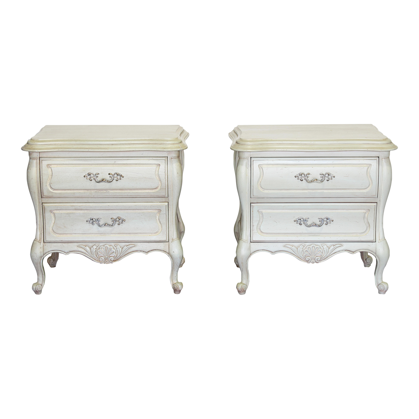 Vintage French Style Pale Green Nightstands