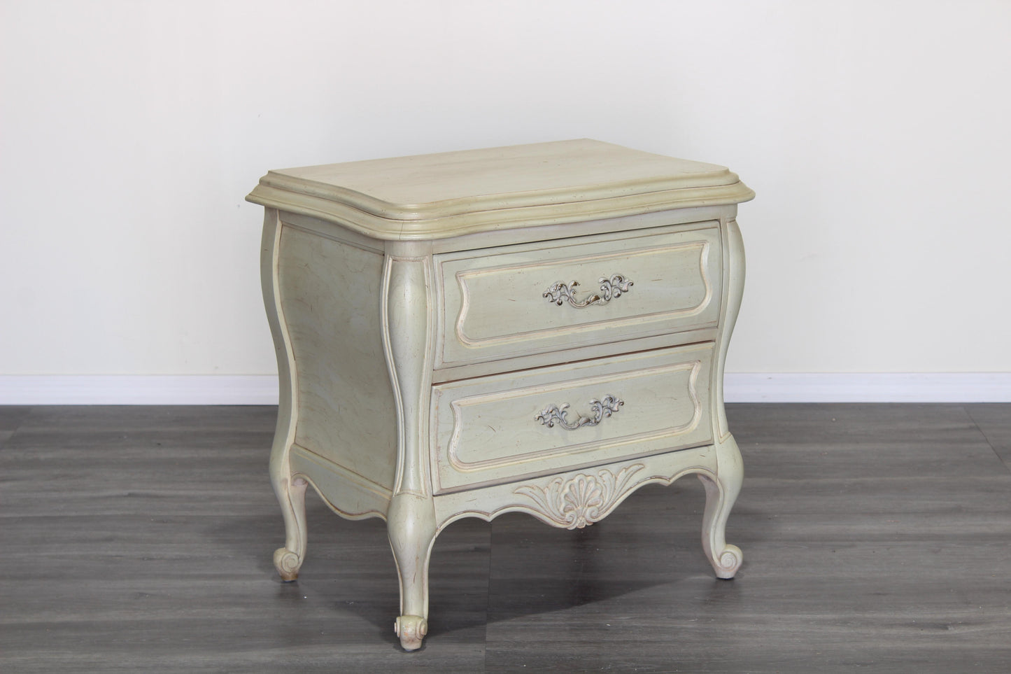 Vintage French Style Pale Green Nightstands