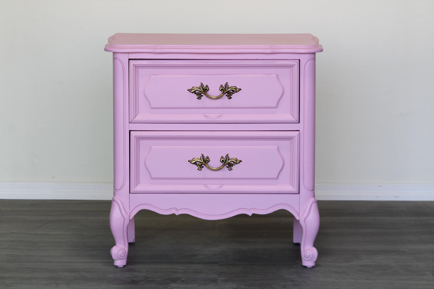 Vintage French Style Pink Nightstands, Pair