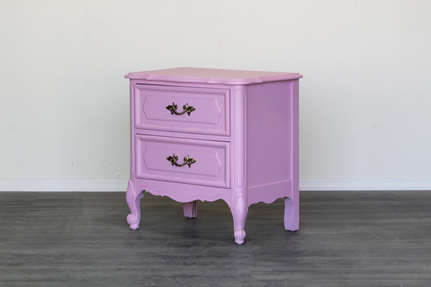 Vintage French Style Pink Nightstands, Pair